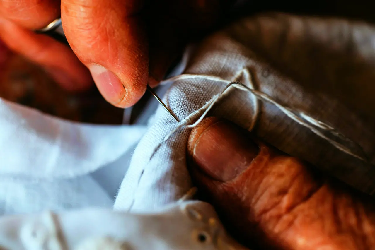 Sewing with needle and thread