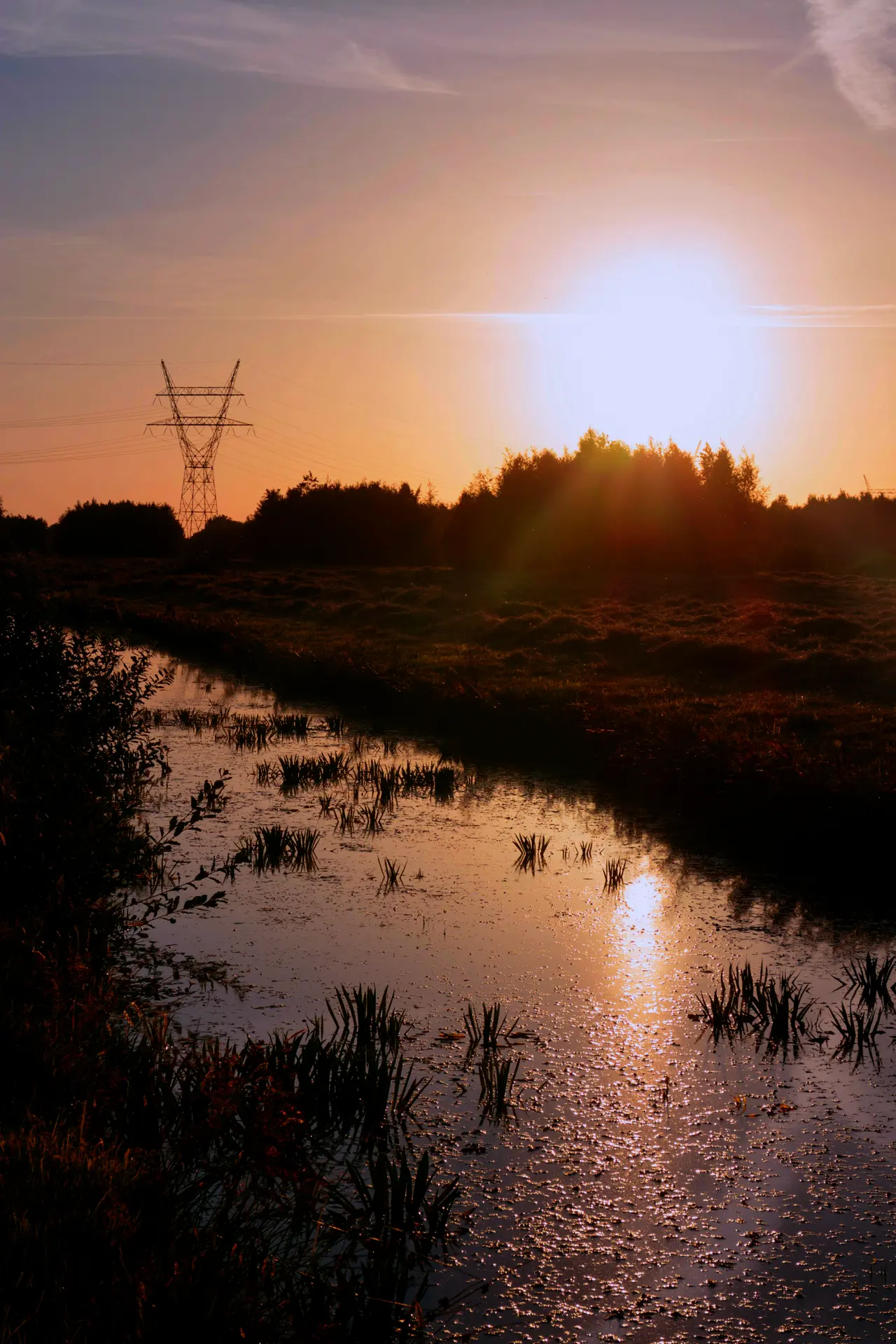 A ditch at sunrise